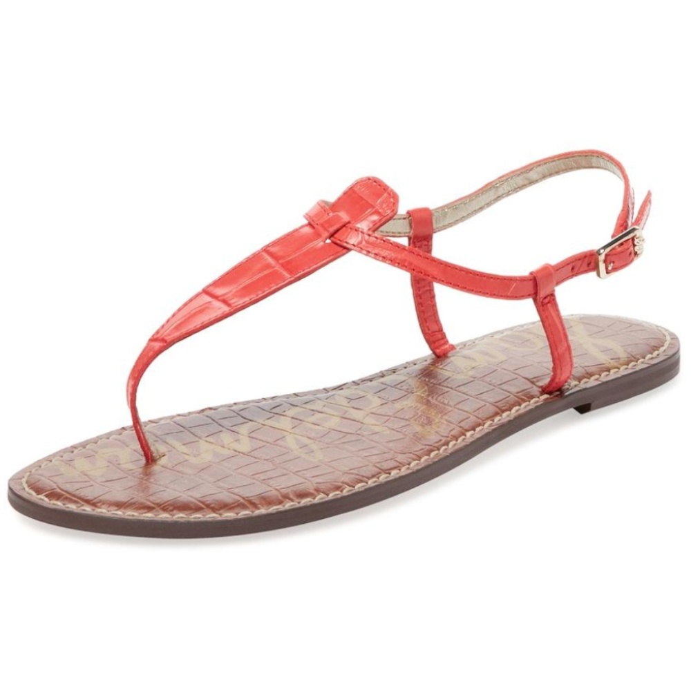 NEW Sam Edelman Gigi Coral Croc Sandals 8.5